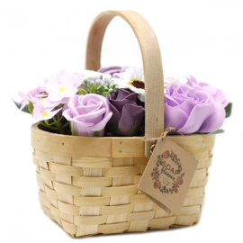 Large Lilac Bouquet in Wicker Basket